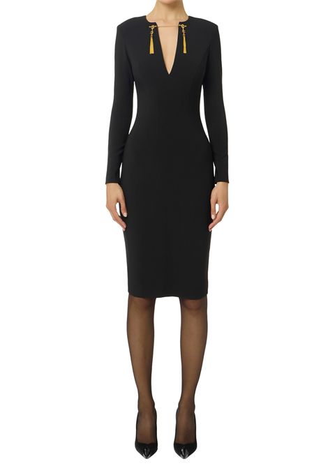 Abito Elisabetta Franchi donna AB80557E2110 Nero con dettaglio gioiello ELISABETTA FRANCHI | Abiti | AB80557E2110